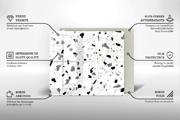 Steklena podloga za rezanje Dekorativna kamenina