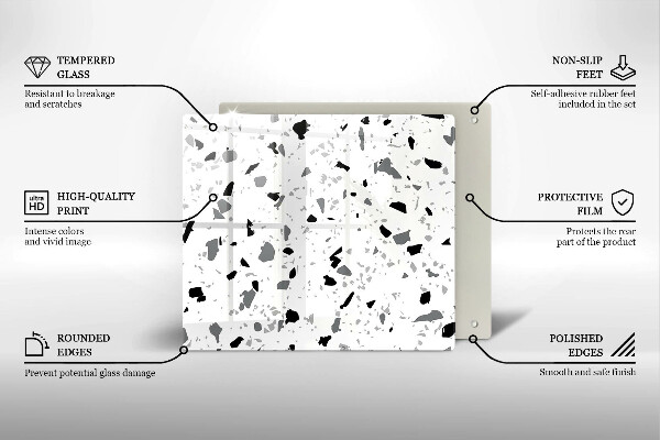 Steklena podloga za rezanje Dekorativna kamenina