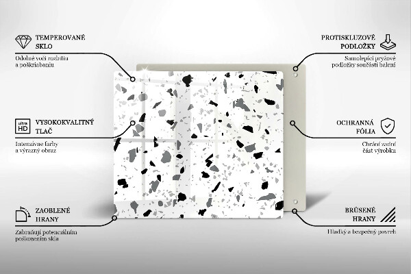 Steklena podloga za rezanje Dekorativna kamenina