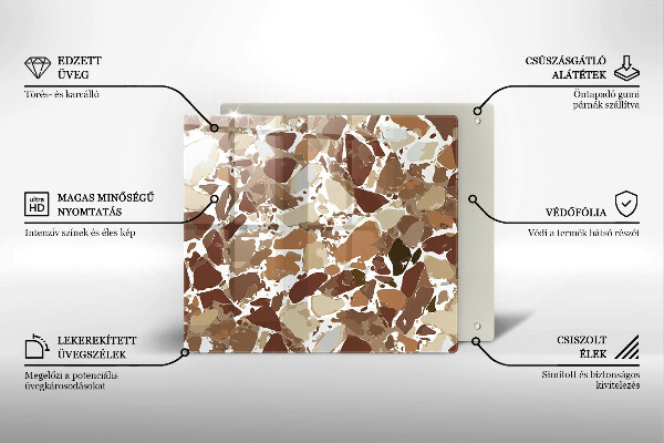 Steklena podloga za rezanje Kamnite dekorativne madeže