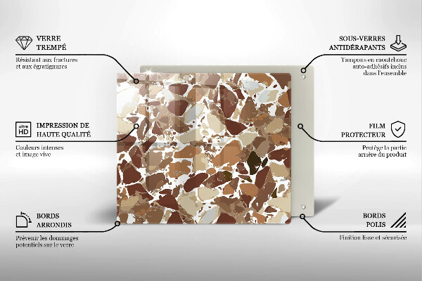 Steklena podloga za rezanje Kamnite dekorativne madeže