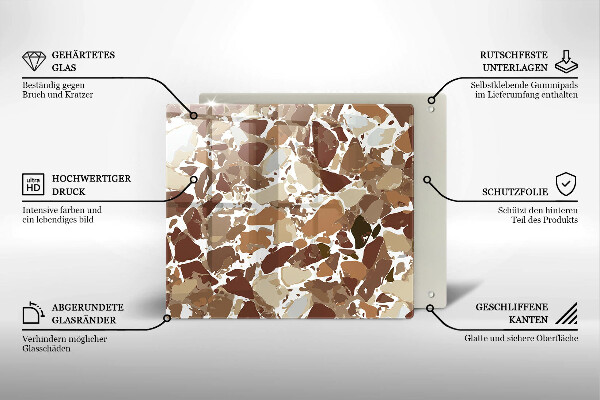 Steklena podloga za rezanje Kamnite dekorativne madeže