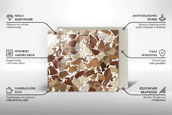 Steklena podloga za rezanje Kamnite dekorativne madeže