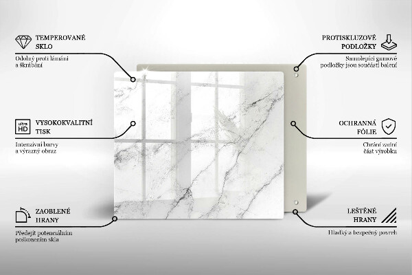 Steklena podloga za rezanje Elegantna tekstura marmorja