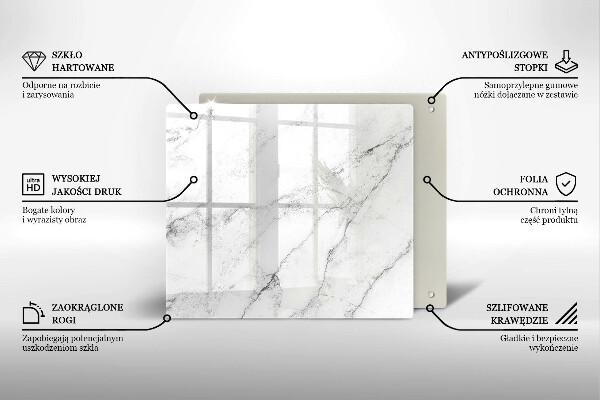 Steklena podloga za rezanje Elegantna tekstura marmorja