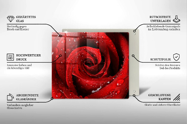 Steklena podloga za rezanje Cvetni listi vrtnice