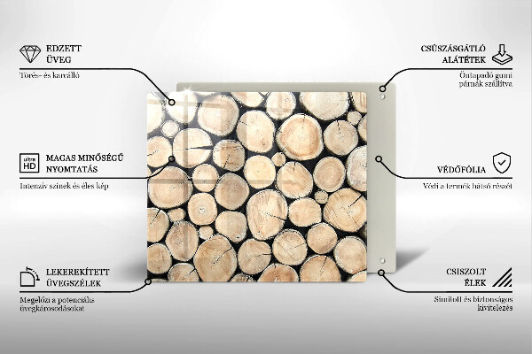 Steklena podloga za rezanje Lesena debla