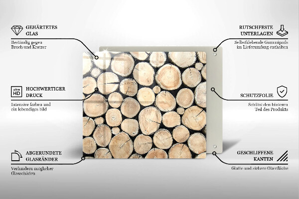 Steklena podloga za rezanje Lesena debla