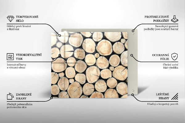 Steklena podloga za rezanje Lesena debla