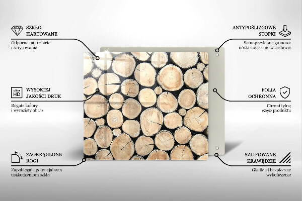 Steklena podloga za rezanje Lesena debla