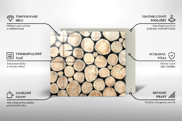 Steklena podloga za rezanje Lesena debla