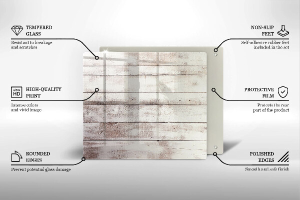 Steklena podloga za rezanje Stare lesene plošče