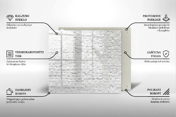 Steklena podloga za rezanje Stena iz opečne stene
