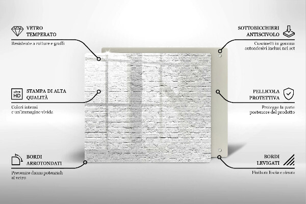 Steklena podloga za rezanje Stena iz opečne stene