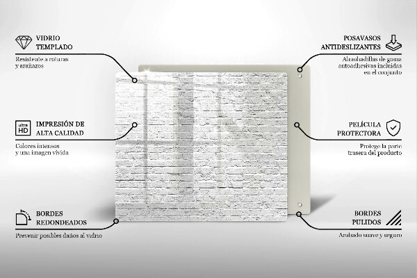 Steklena podloga za rezanje Stena iz opečne stene