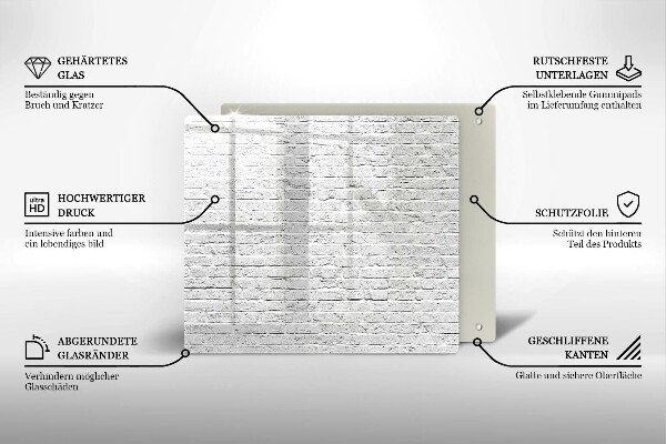 Steklena podloga za rezanje Stena iz opečne stene