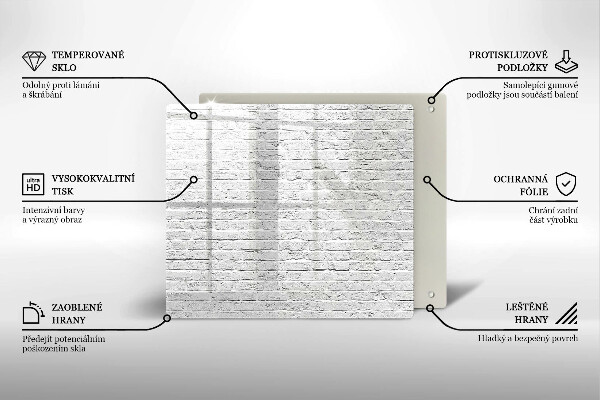 Steklena podloga za rezanje Stena iz opečne stene