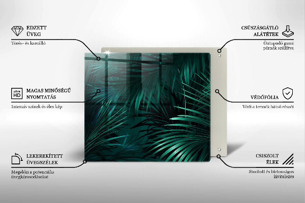 Steklena podloga za rezanje Listi divje džungle