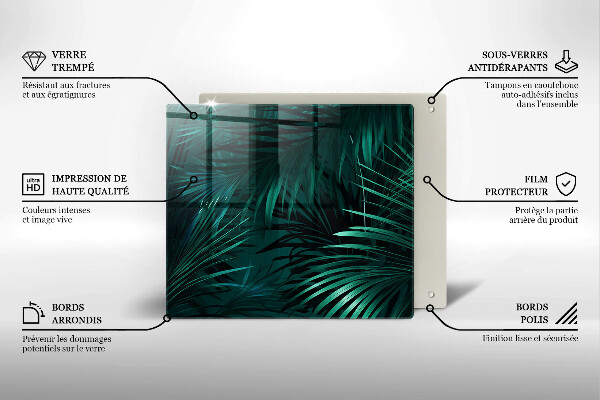 Steklena podloga za rezanje Listi divje džungle