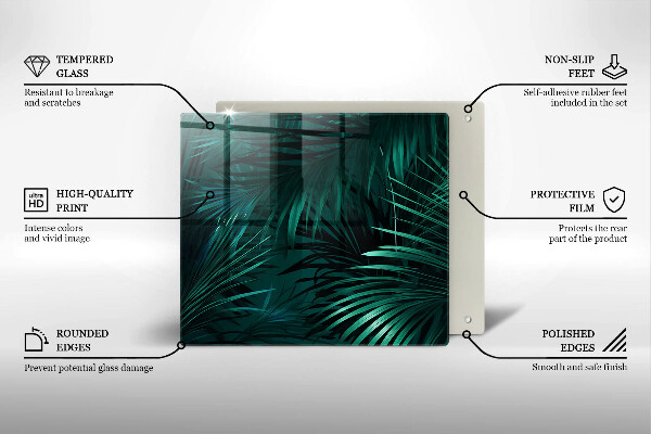 Steklena podloga za rezanje Listi divje džungle