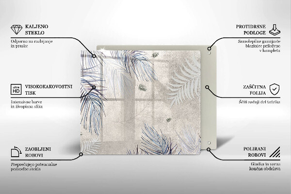 Steklena podloga za rezanje Subtilni listi