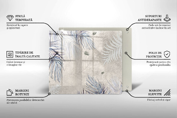 Steklena podloga za rezanje Subtilni listi