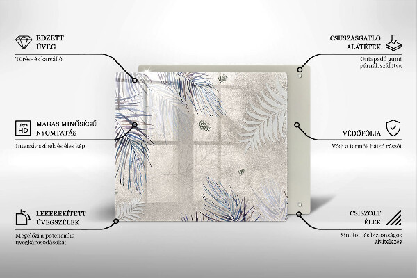 Steklena podloga za rezanje Subtilni listi