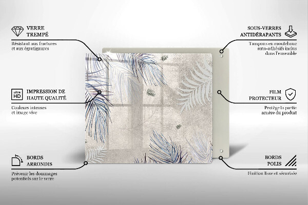 Steklena podloga za rezanje Subtilni listi