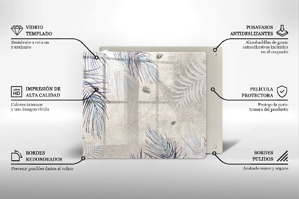 Steklena podloga za rezanje Subtilni listi