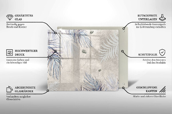 Steklena podloga za rezanje Subtilni listi