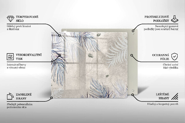 Steklena podloga za rezanje Subtilni listi