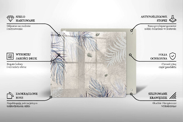 Steklena podloga za rezanje Subtilni listi