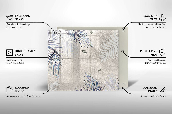 Steklena podloga za rezanje Subtilni listi