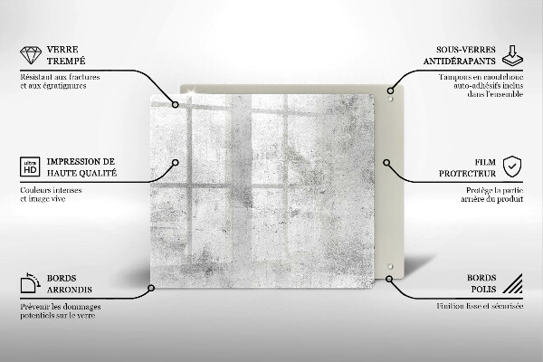 Steklena podloga za rezanje Tekstura betona