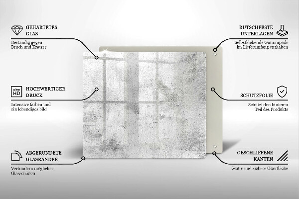 Steklena podloga za rezanje Tekstura betona
