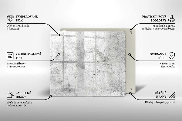 Steklena podloga za rezanje Tekstura betona
