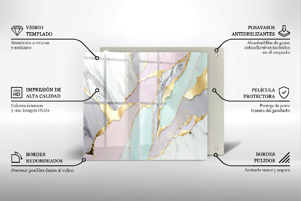 Steklena podloga za rezanje Pastelni marmor