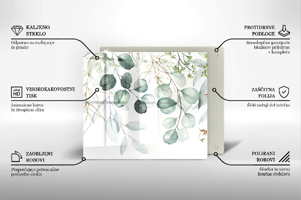 Steklena podloga za rezanje Poslikane rastline