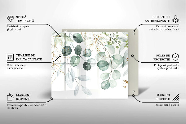 Steklena podloga za rezanje Poslikane rastline