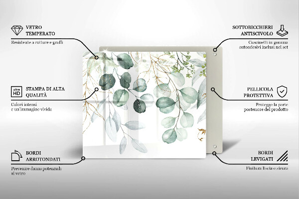 Steklena podloga za rezanje Poslikane rastline