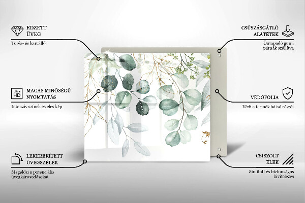 Steklena podloga za rezanje Poslikane rastline