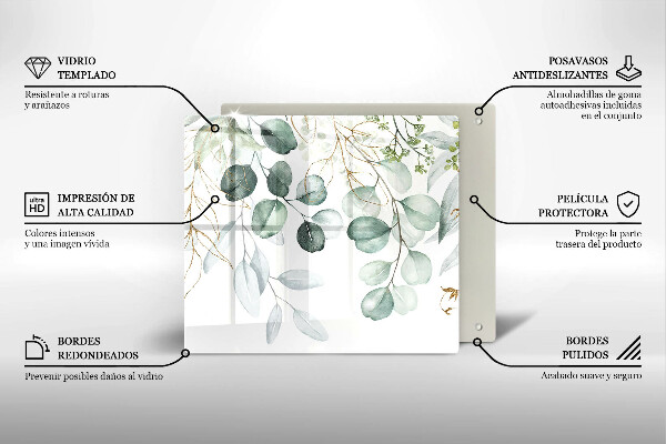 Steklena podloga za rezanje Poslikane rastline