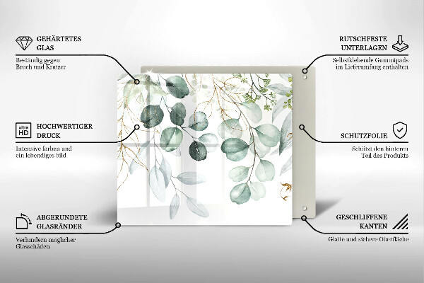 Steklena podloga za rezanje Poslikane rastline