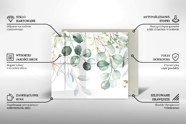 Steklena podloga za rezanje Poslikane rastline