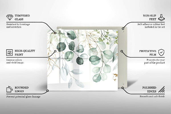 Steklena podloga za rezanje Poslikane rastline