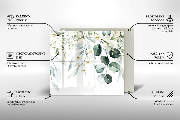 Steklena podloga za rezanje Akvarelne rastline