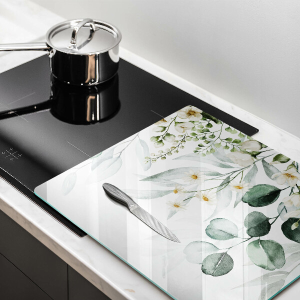 Steklena podloga za rezanje Akvarelne rastline