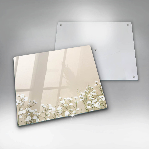 Steklena podloga za rezanje Boho rože iz mavca