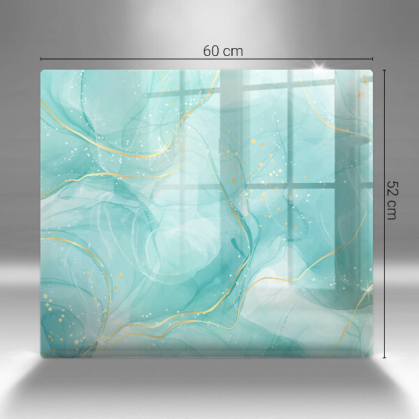 Steklena podloga za rezanje Modra in zlata abstrakcija