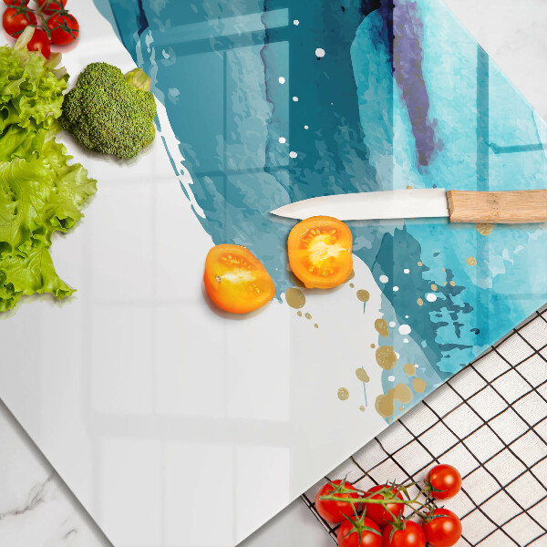 Steklena podloga za rezanje Modre lise